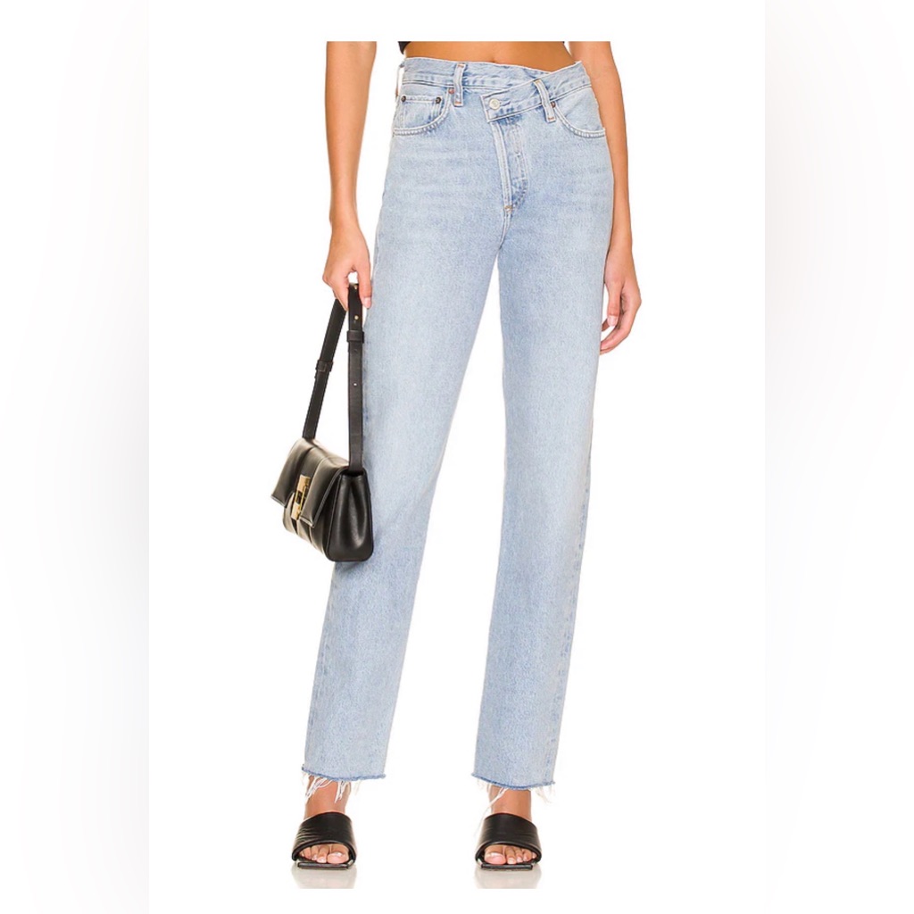 Agolde Light Wash Blue Straight Leg Jeans